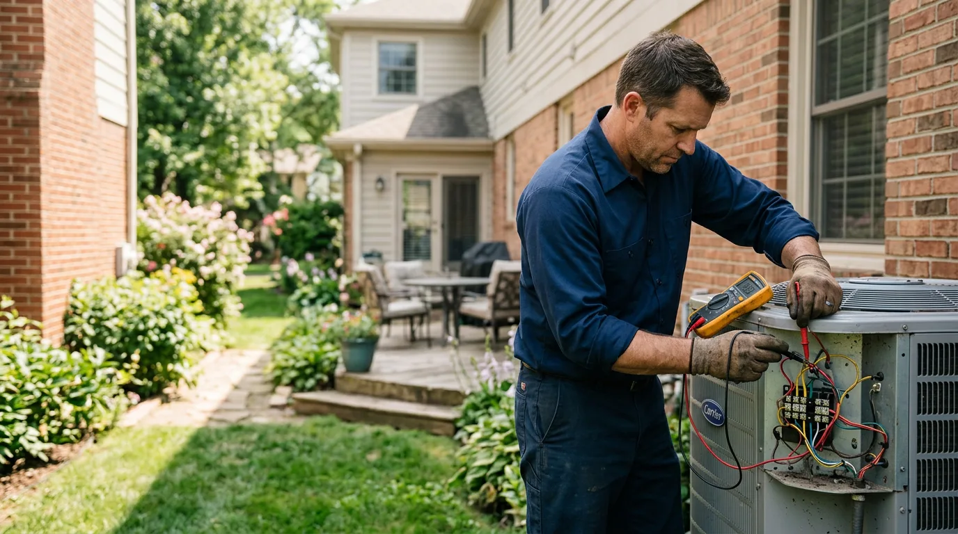 HVAC technician working near Jamestown, KS